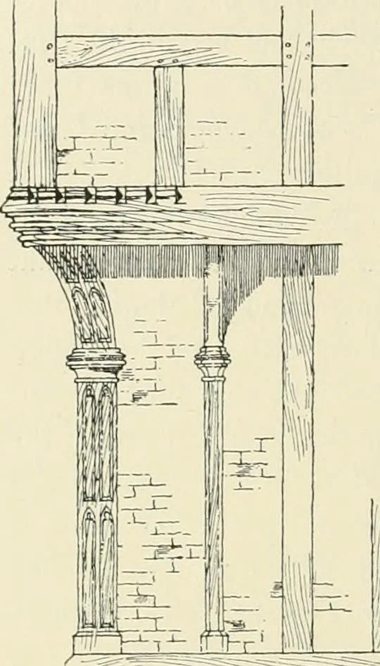 An illustration from Old cottages, farm houses, and other half-timber buildings in Shropshire, Herefordshire, and Cheshire, 1904, leaf 23