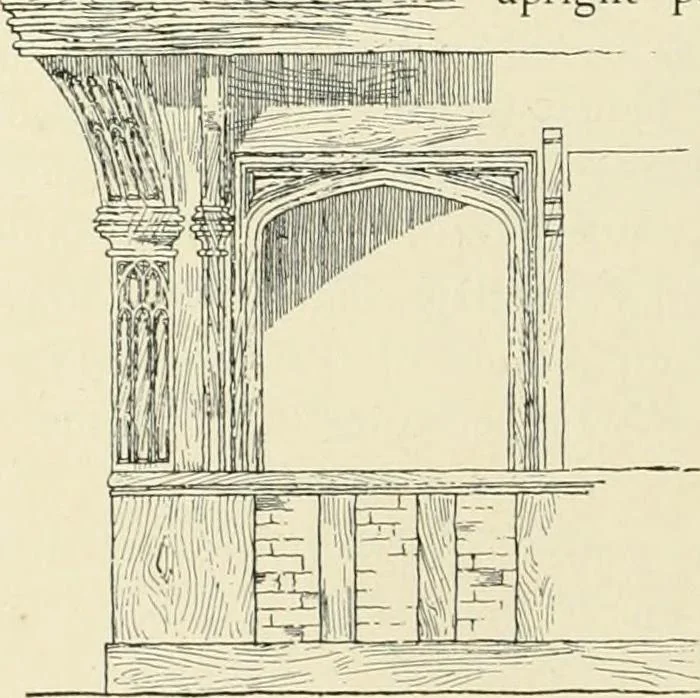 An illustration from Old cottages, farm houses, and other half-timber buildings in Shropshire, Herefordshire, and Cheshire, 1904, leaf 23