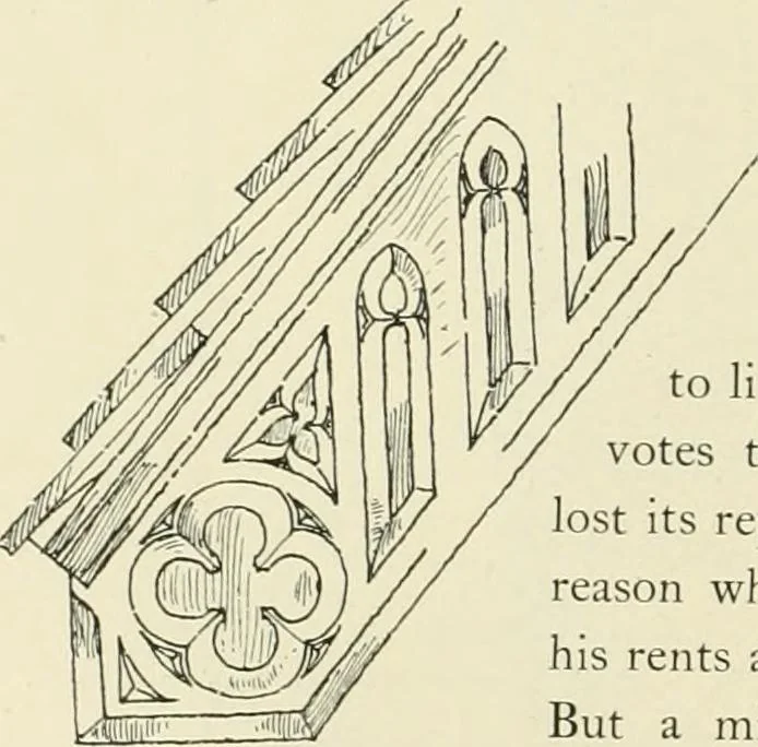 An illustration from Old cottages, farm houses, and other half-timber buildings in Shropshire, Herefordshire, and Cheshire, 1904, leaf 43