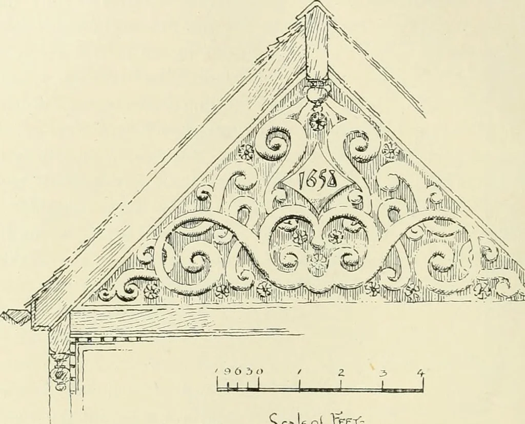 An illustration from Old cottages, farm houses, and other half-timber buildings in Shropshire, Herefordshire, and Cheshire, 1904, leaf 47