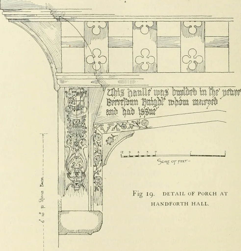 An illustration from Old cottages, farm houses, and other half-timber buildings in Shropshire, Herefordshire, and Cheshire, 1904, leaf 49