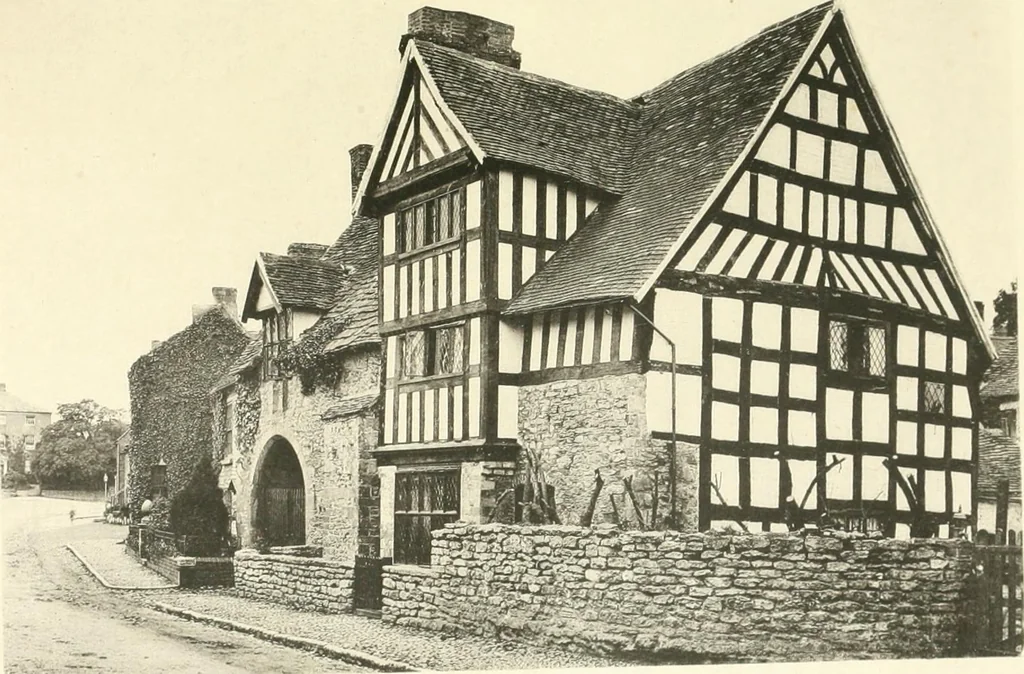 An illustration from Old cottages, farm houses, and other half-timber buildings in Shropshire, Herefordshire, and Cheshire, 1904, leaf 68