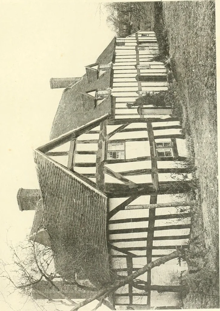 An illustration from Old cottages, farm houses, and other half-timber buildings in Shropshire, Herefordshire, and Cheshire, 1904, leaf 82