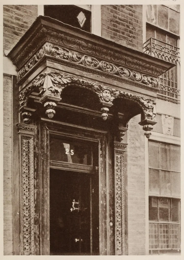 An illustration from Old English doorways; a series of historical examples from Tudor times to the end of the XVIII century, 1903, leaf 147