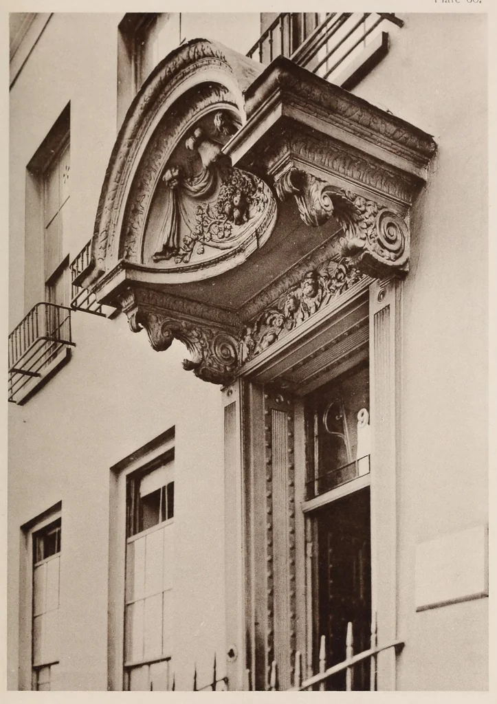 An illustration from Old English doorways; a series of historical examples from Tudor times to the end of the XVIII century, 1903, leaf 181
