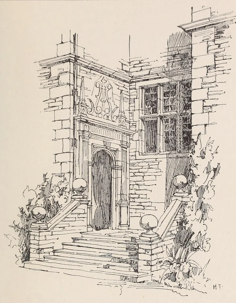 An illustration from Old English doorways; a series of historical examples from Tudor times to the end of the XVIII century, 1903, leaf 27