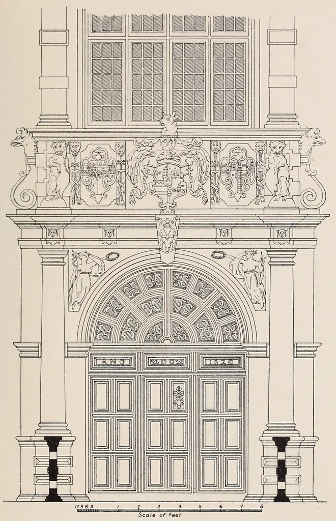 An illustration from Old English doorways; a series of historical examples from Tudor times to the end of the XVIII century, 1903, leaf 47