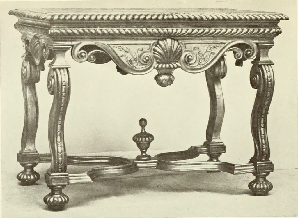 An illustration from Old English furniture and its surroundings, from the restoration to the regency, 1920, leaf 137