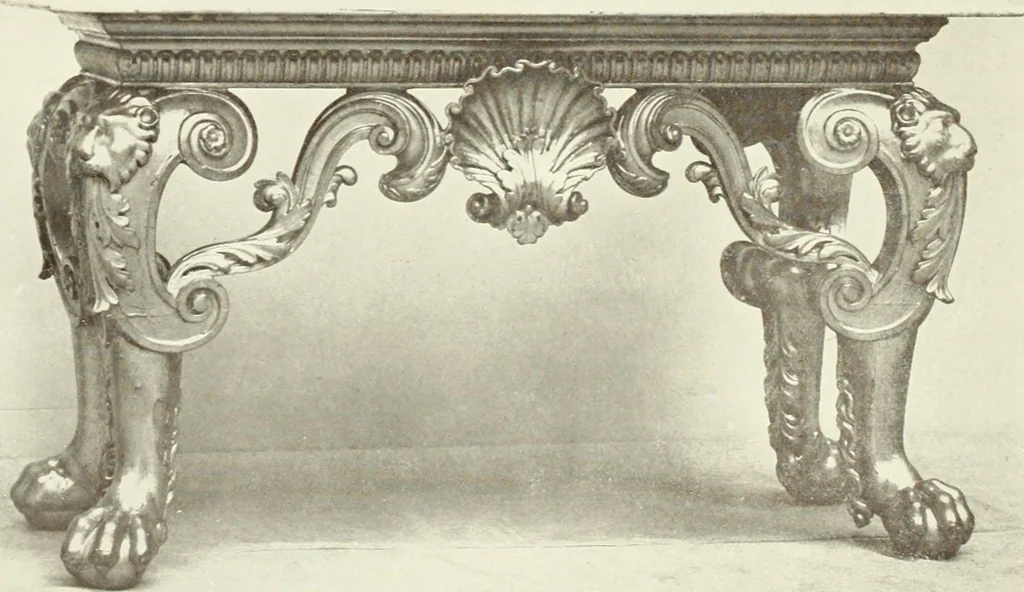 An illustration from Old English furniture and its surroundings, from the restoration to the regency, 1920, leaf 137