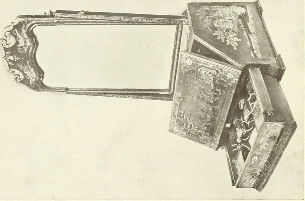 An illustration from Old English furniture and its surroundings, from the restoration to the regency, 1920, leaf 145
