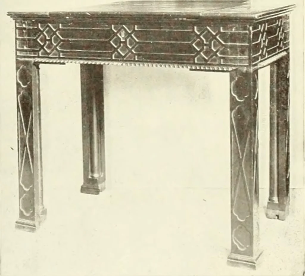 An illustration from Old English furniture and its surroundings, from the restoration to the regency, 1920, leaf 200