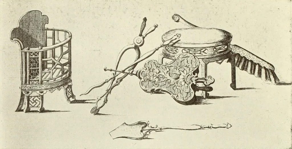 An illustration from Old English furniture and its surroundings, from the restoration to the regency, 1920, leaf 207
