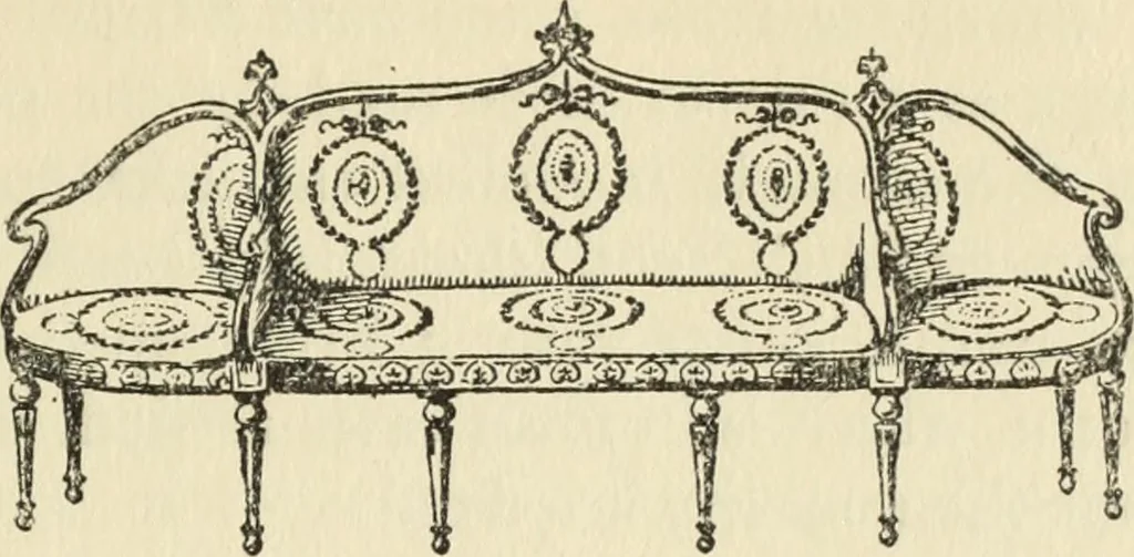 An illustration from Old English furniture and its surroundings, from the restoration to the regency, 1920, leaf 228