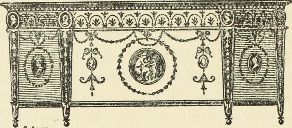 An illustration from Old English furniture and its surroundings, from the restoration to the regency, 1920, leaf 231