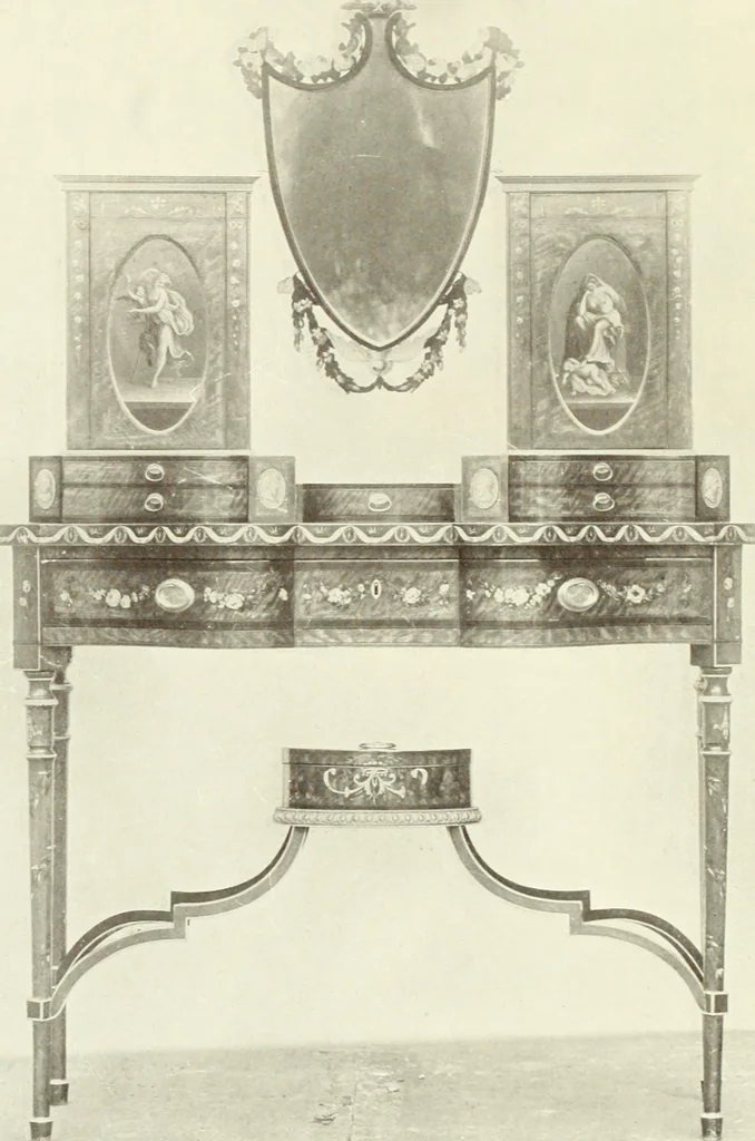 An illustration from Old English furniture and its surroundings, from the restoration to the regency, 1920, leaf 265