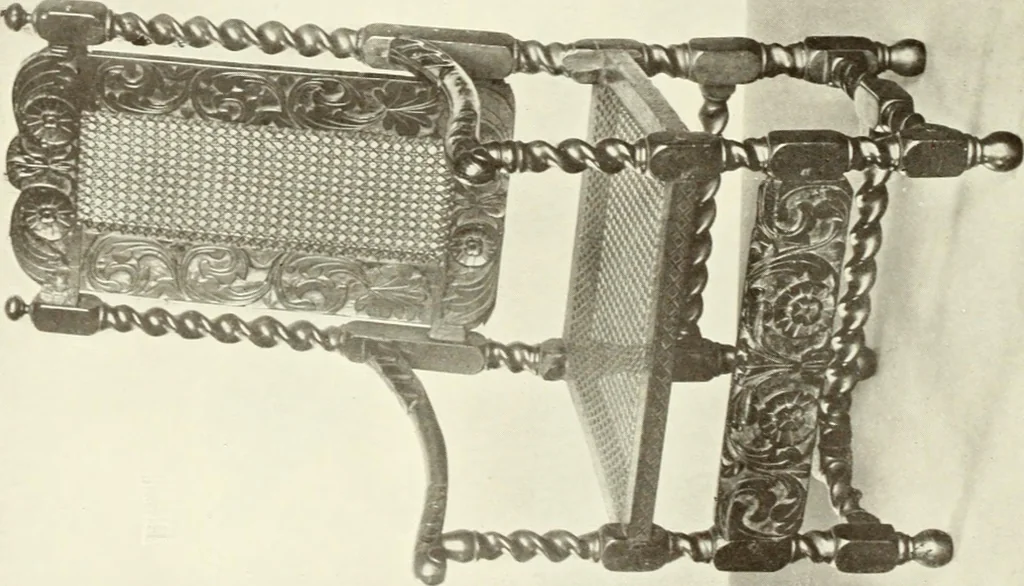An illustration from Old English furniture and its surroundings, from the restoration to the regency, 1920, leaf 73