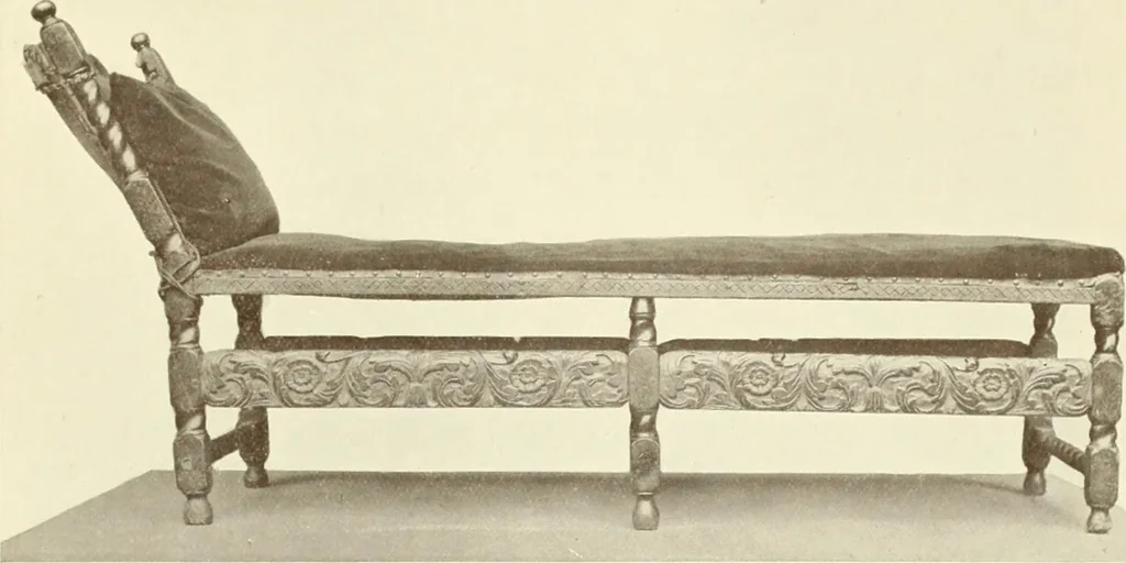 An illustration from Old English furniture and its surroundings, from the restoration to the regency, 1920, leaf 74