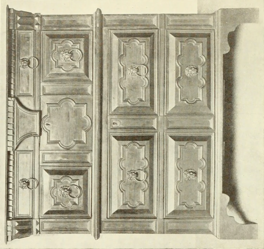 An illustration from Old English furniture and its surroundings, from the restoration to the regency, 1920, leaf 75