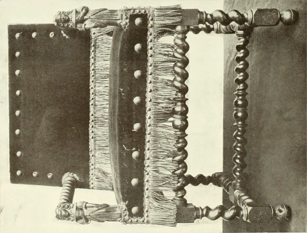 An illustration from Old English furniture and its surroundings, from the restoration to the regency, 1920, leaf 75