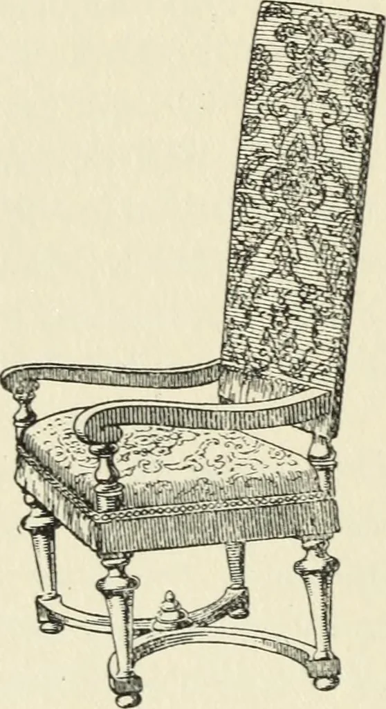 An illustration from Old English furniture and its surroundings, from the restoration to the regency, 1920, leaf 93