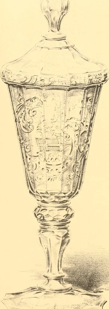 An illustration from Old English glasses. An account of glass drinking vessels in England, from early times to the end of the eighteenth century. With introductory notices, original documents, etc, 1897, leaf 135