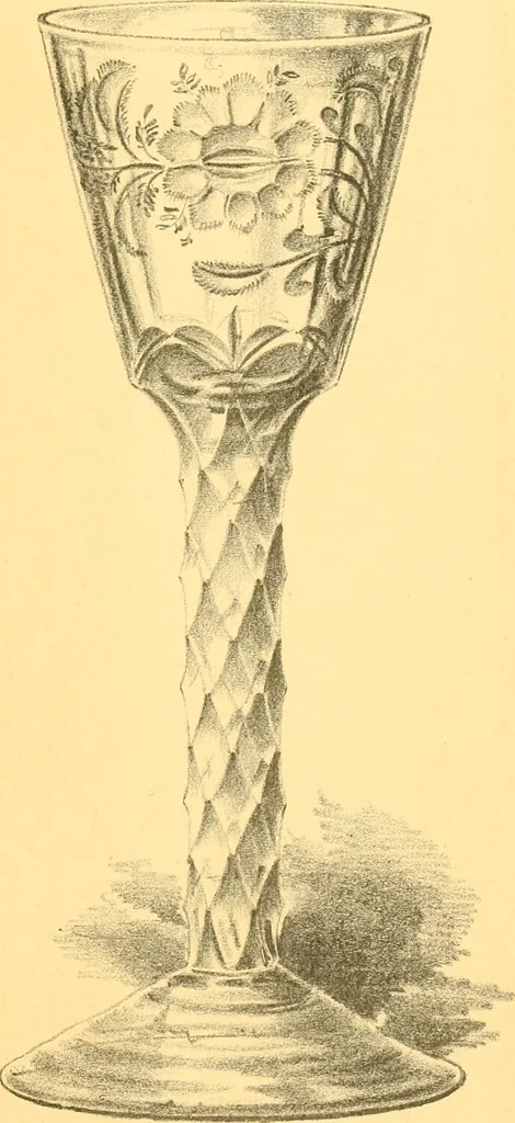 An illustration from Old English glasses. An account of glass drinking vessels in England, from early times to the end of the eighteenth century. With introductory notices, original documents, etc, 1897, leaf 414