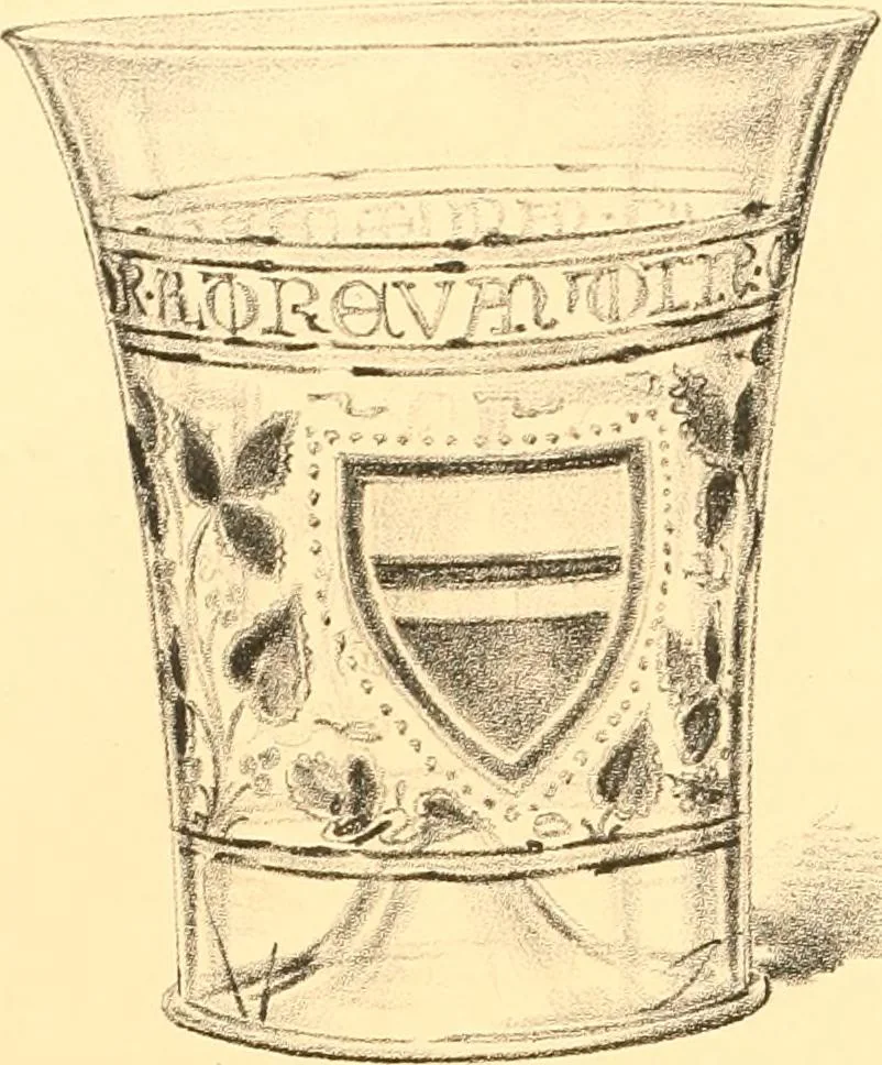 An illustration from Old English glasses. An account of glass drinking vessels in England, from early times to the end of the eighteenth century. With introductory notices, original documents, etc, 1897, leaf 65