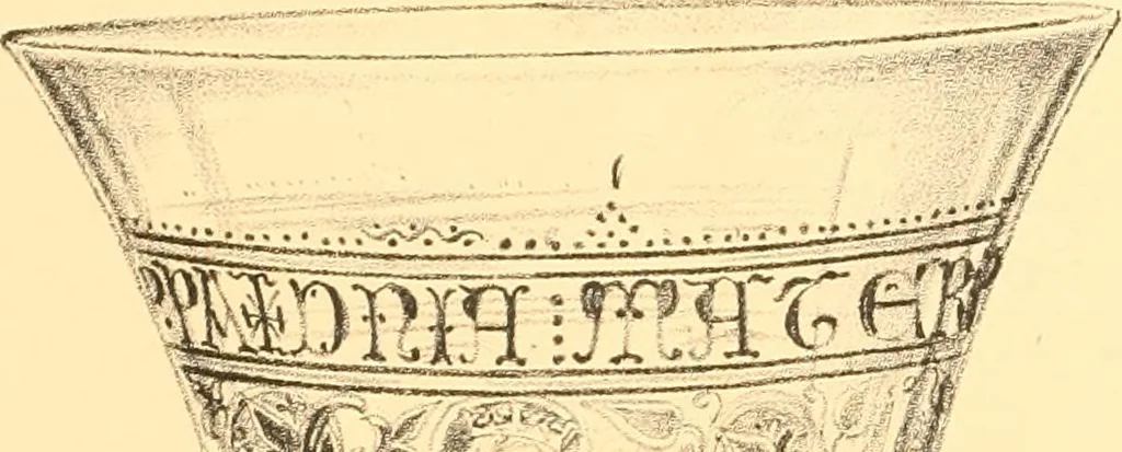 An illustration from Old English glasses. An account of glass drinking vessels in England, from early times to the end of the eighteenth century. With introductory notices, original documents, etc, 1897, leaf 65