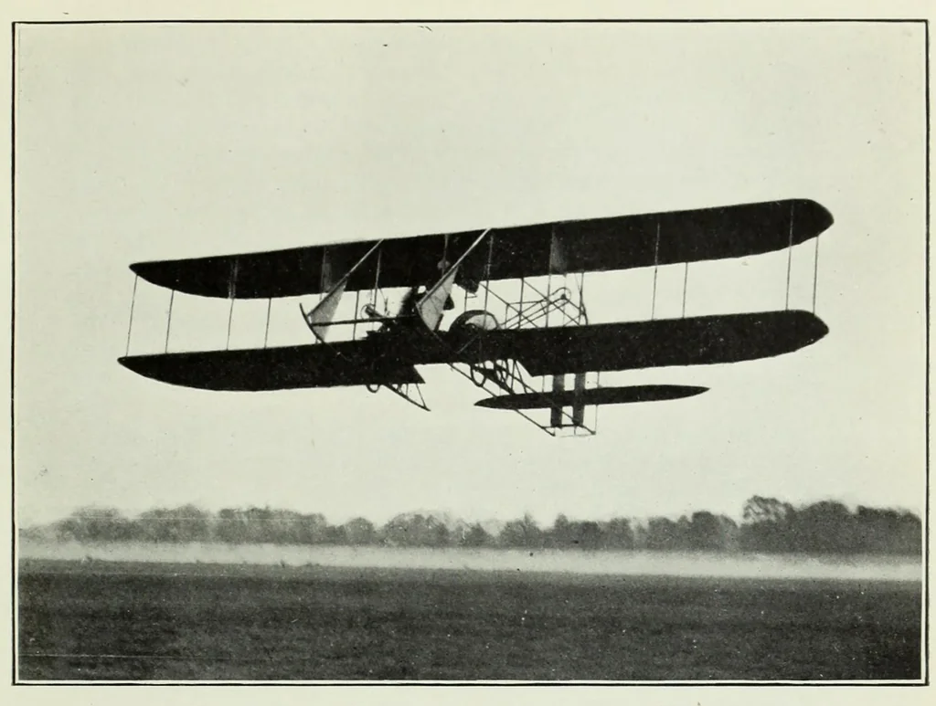 An illustration from The old flying days, 1927, leaf 157