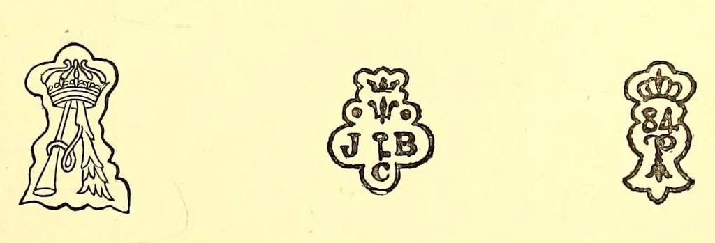 An illustration from Old French plate, its makers and marks, 1893, leaf 57