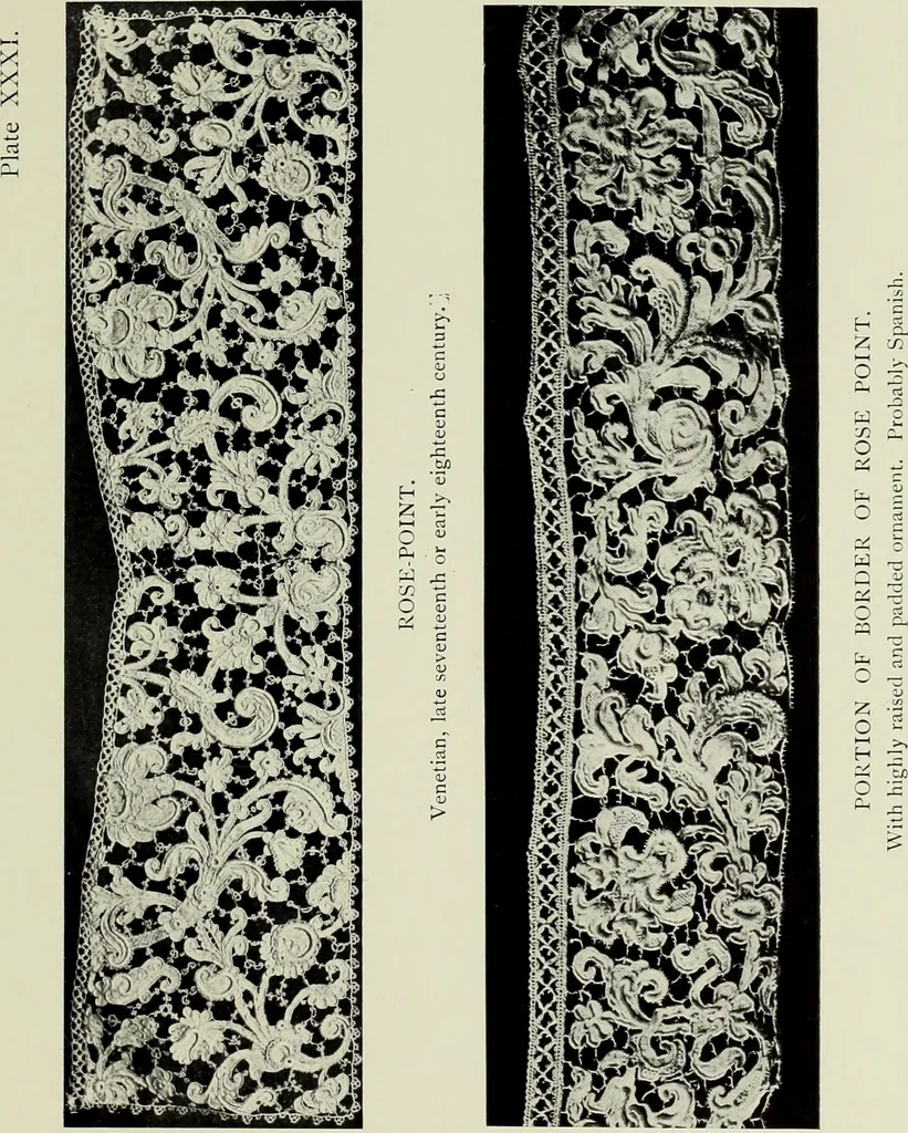 An illustration from Old lace : a handbook for collectors; an account of the different styles of lace, their history, characteristics & manufacture, 1908, leaf 100