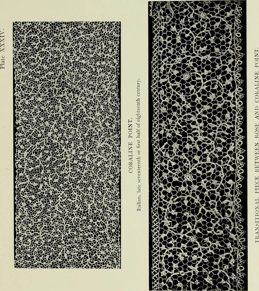 An illustration from Old lace : a handbook for collectors; an account of the different styles of lace, their history, characteristics & manufacture, 1908, leaf 108