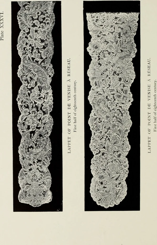 An illustration from Old lace : a handbook for collectors; an account of the different styles of lace, their history, characteristics & manufacture, 1908, leaf 113