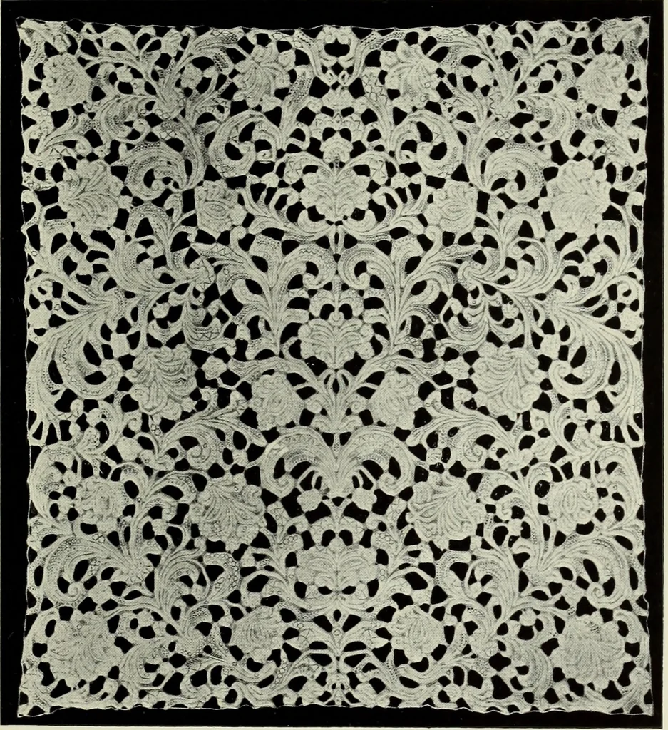 An illustration from Old lace : a handbook for collectors; an account of the different styles of lace, their history, characteristics & manufacture, 1908, leaf 116