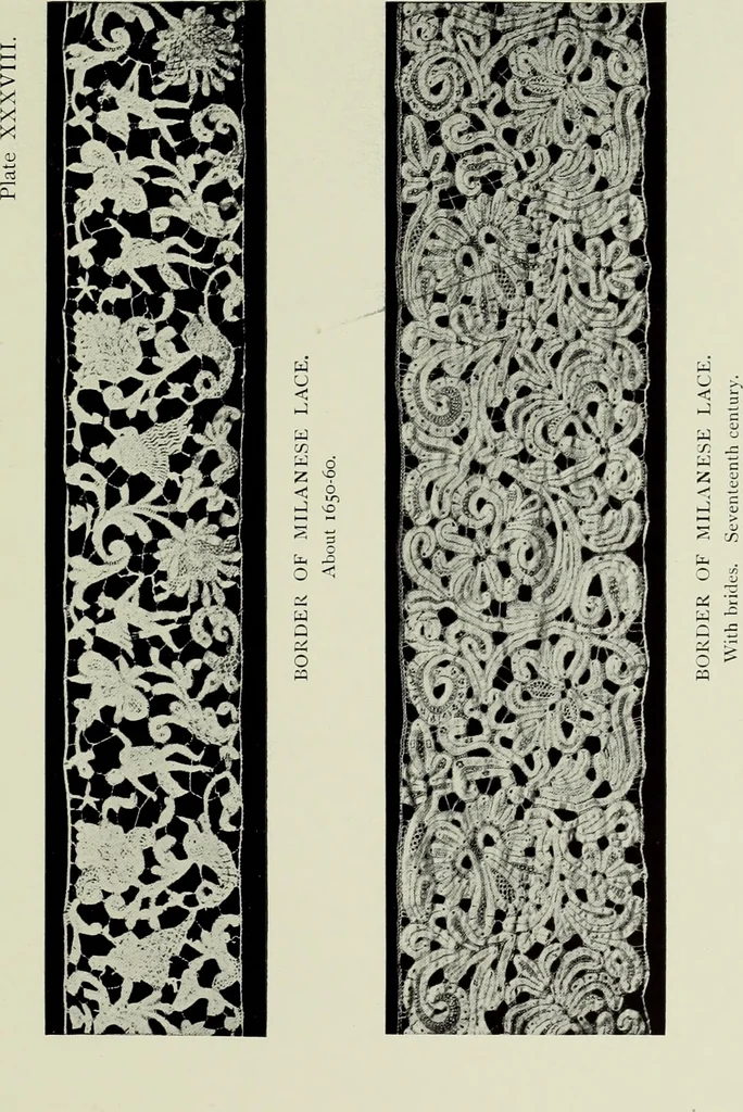 An illustration from Old lace : a handbook for collectors; an account of the different styles of lace, their history, characteristics & manufacture, 1908, leaf 118