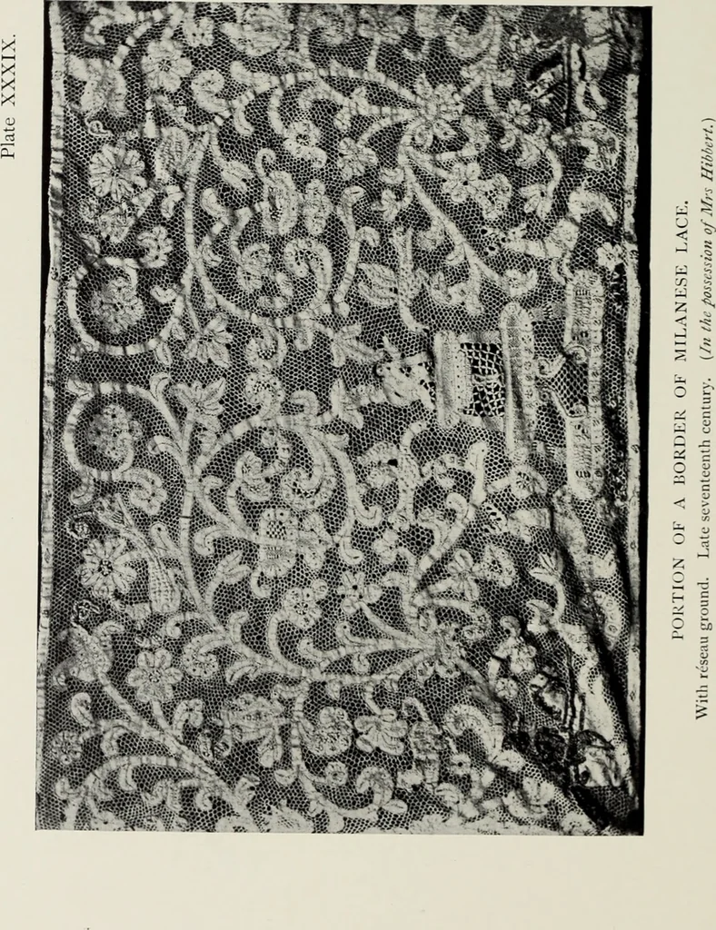 An illustration from Old lace : a handbook for collectors; an account of the different styles of lace, their history, characteristics & manufacture, 1908, leaf 121