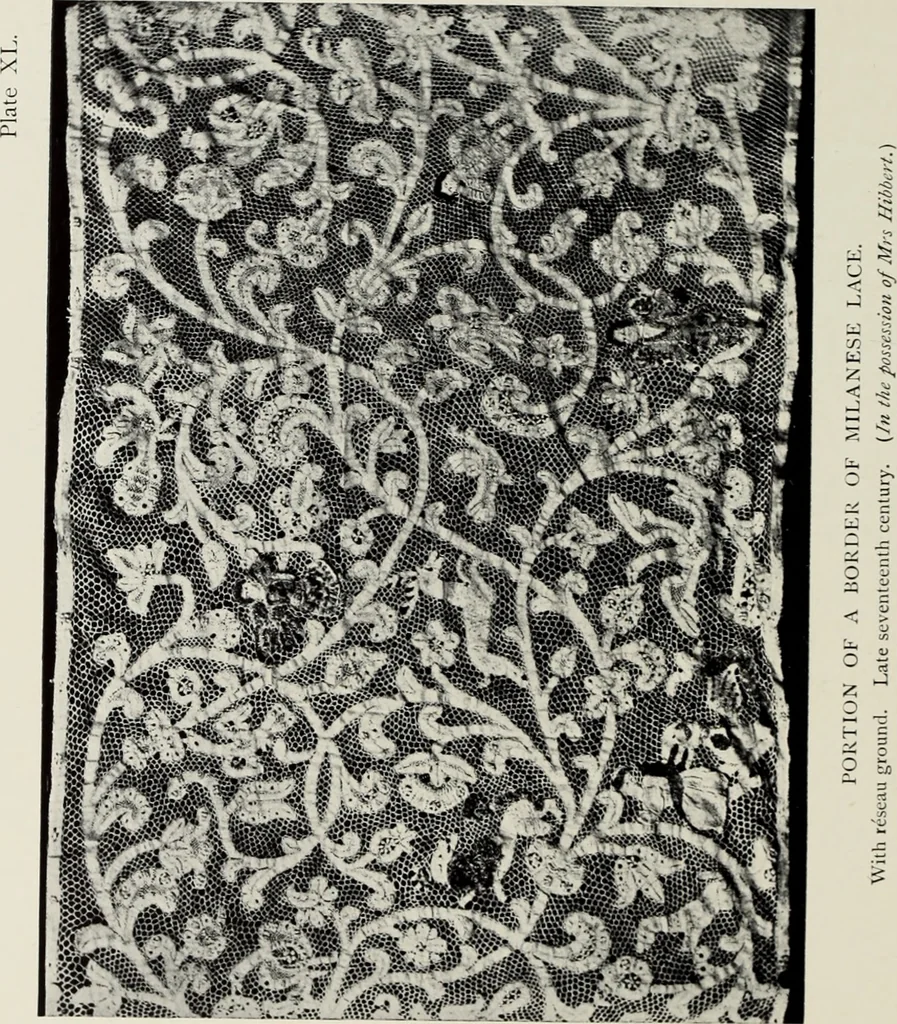 An illustration from Old lace : a handbook for collectors; an account of the different styles of lace, their history, characteristics & manufacture, 1908, leaf 123