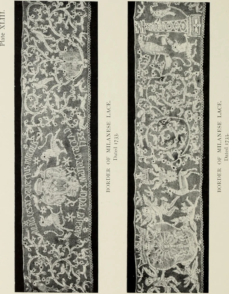 An illustration from Old lace : a handbook for collectors; an account of the different styles of lace, their history, characteristics & manufacture, 1908, leaf 131