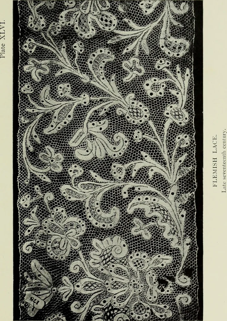 An illustration from Old lace : a handbook for collectors; an account of the different styles of lace, their history, characteristics & manufacture, 1908, leaf 140