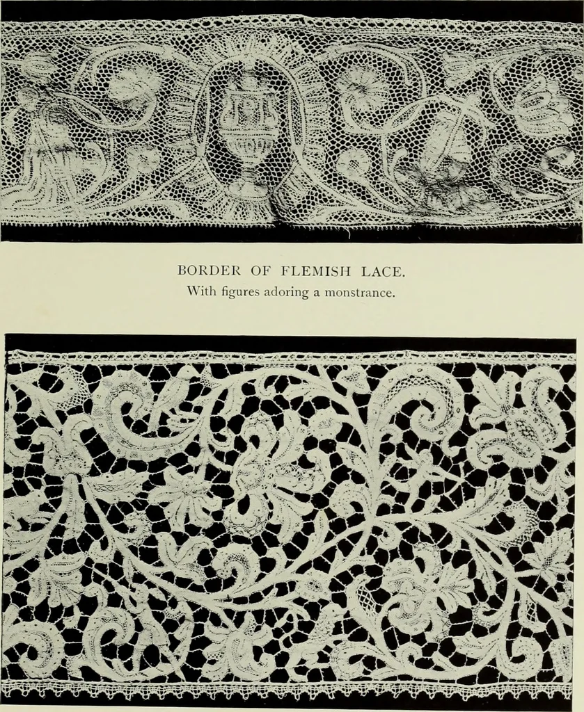An illustration from Old lace : a handbook for collectors; an account of the different styles of lace, their history, characteristics & manufacture, 1908, leaf 146