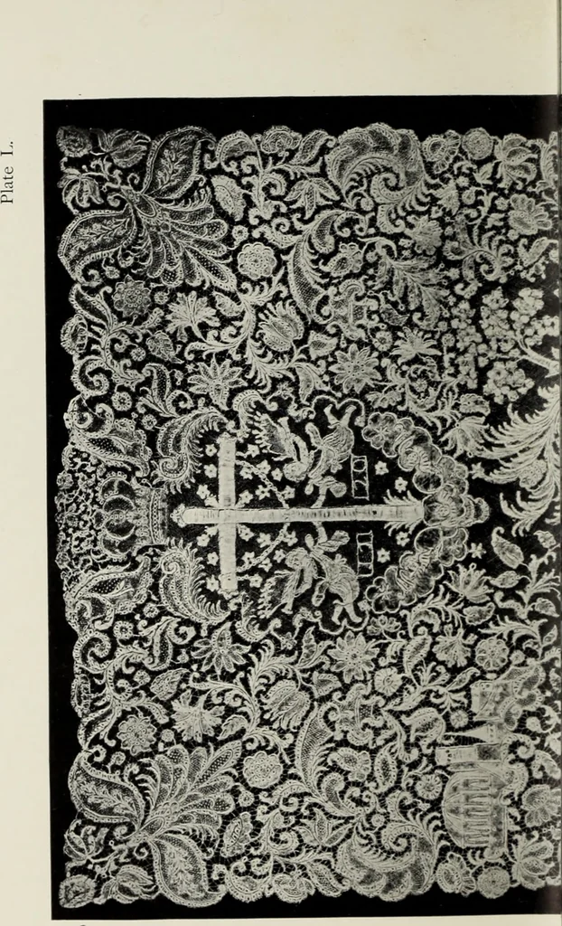 An illustration from Old lace : a handbook for collectors; an account of the different styles of lace, their history, characteristics & manufacture, 1908, leaf 159