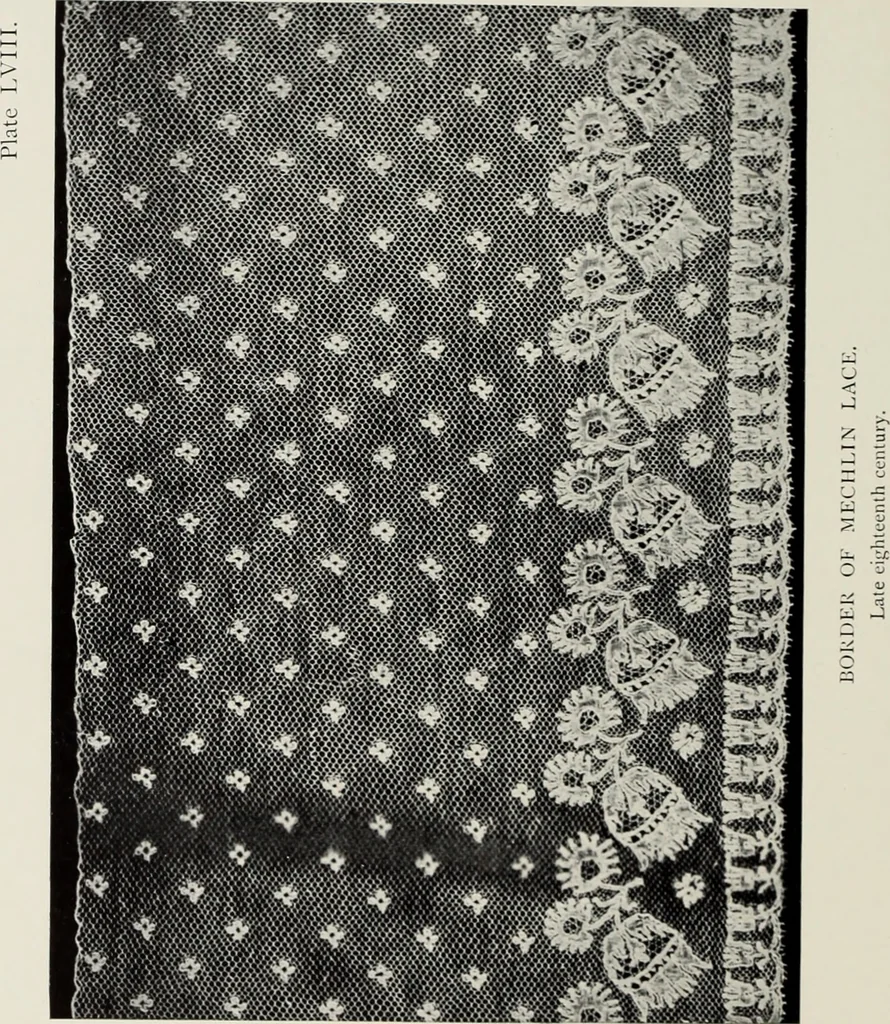 An illustration from Old lace : a handbook for collectors; an account of the different styles of lace, their history, characteristics & manufacture, 1908, leaf 183
