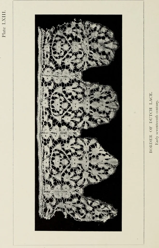 An illustration from Old lace : a handbook for collectors; an account of the different styles of lace, their history, characteristics & manufacture, 1908, leaf 201