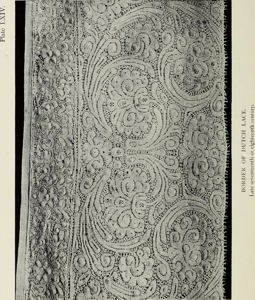 An illustration from Old lace : a handbook for collectors; an account of the different styles of lace, their history, characteristics & manufacture, 1908, leaf 203