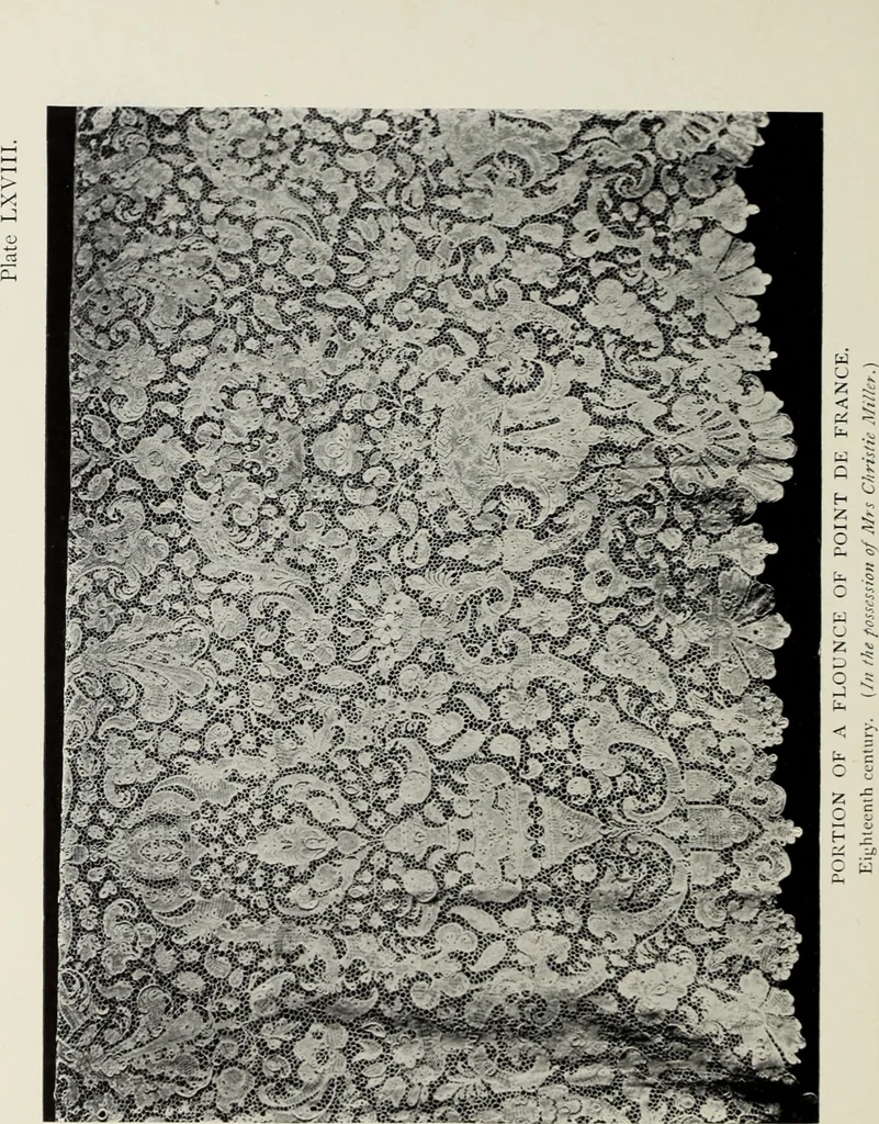 An illustration from Old lace : a handbook for collectors; an account of the different styles of lace, their history, characteristics & manufacture, 1908, leaf 215