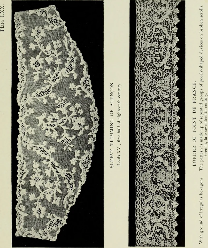 An illustration from Old lace : a handbook for collectors; an account of the different styles of lace, their history, characteristics & manufacture, 1908, leaf 220