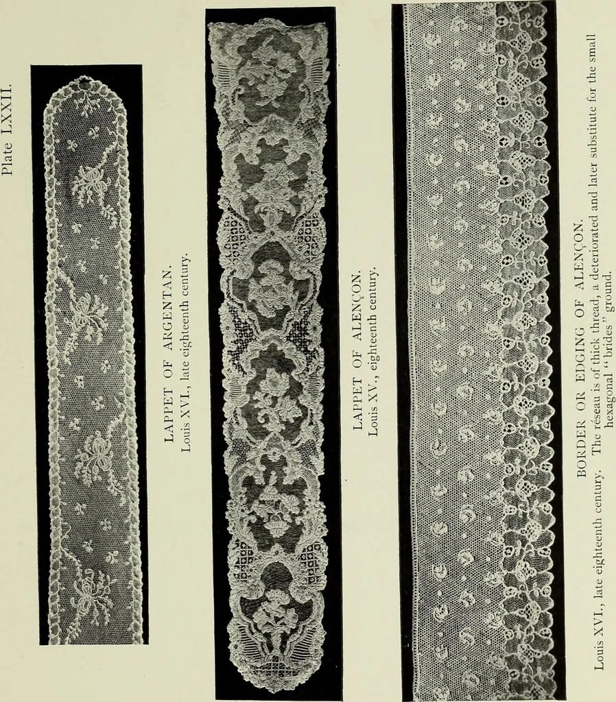 An illustration from Old lace : a handbook for collectors; an account of the different styles of lace, their history, characteristics & manufacture, 1908, leaf 226