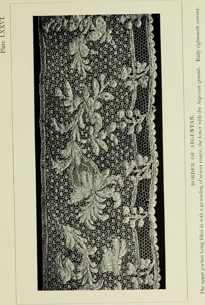 An illustration from Old lace : a handbook for collectors; an account of the different styles of lace, their history, characteristics & manufacture, 1908, leaf 238