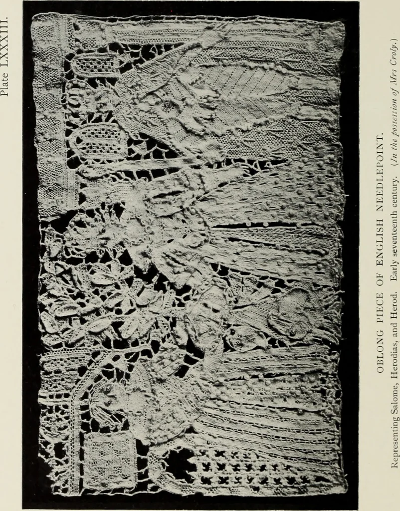 An illustration from Old lace : a handbook for collectors; an account of the different styles of lace, their history, characteristics & manufacture, 1908, leaf 269