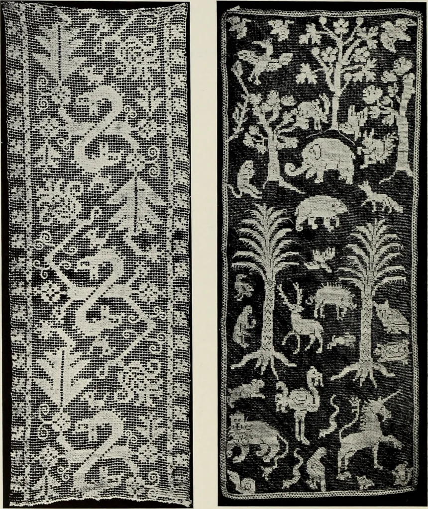 An illustration from Old lace : a handbook for collectors; an account of the different styles of lace, their history, characteristics & manufacture, 1908, leaf 27